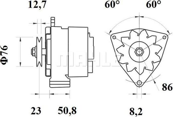 MAHLE MG 228 - Alternator autospares.lv