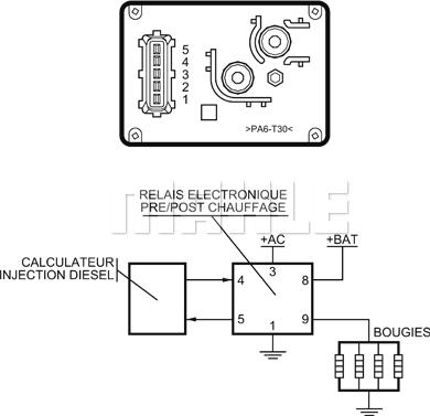 MAHLE MHG 16 - Relay, glow plug system autospares.lv