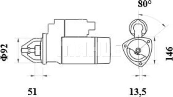 MAHLE MS 473 - Starter autospares.lv