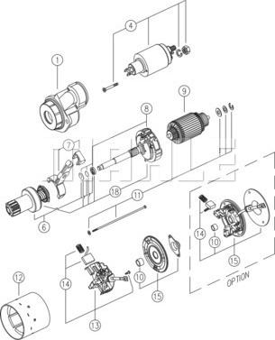 MAHLE MS 384 - Starter autospares.lv