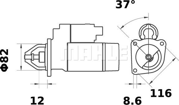 MAHLE MS 372 - Starter autospares.lv