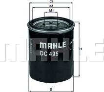 MAHLE OC 495 - Oil Filter autospares.lv