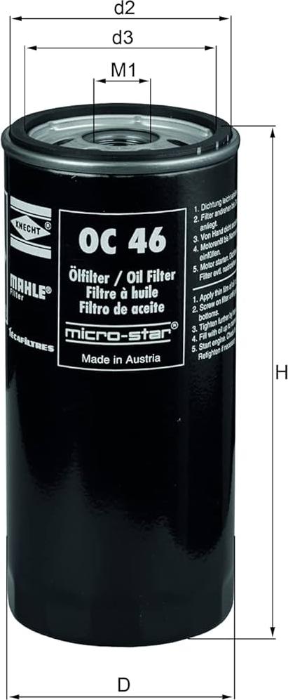 KNECHT OC 46 - Oil Filter autospares.lv