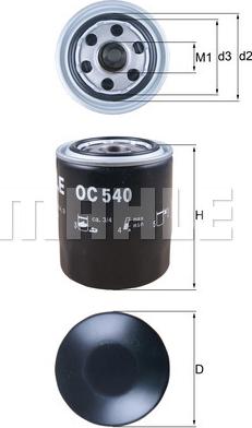MAHLE OC 540 - Oil Filter autospares.lv