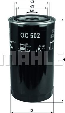 MAHLE OC 502 - Oil Filter autospares.lv