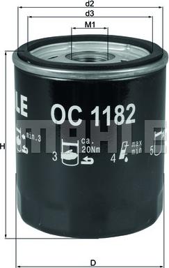 MAHLE OC 1182 - Oil Filter autospares.lv