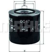 MAHLE OC 17 - Oil Filter autospares.lv