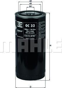 MAHLE OC 32 - Oil Filter autospares.lv