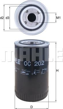 MAHLE OC 202 - Oil Filter autospares.lv