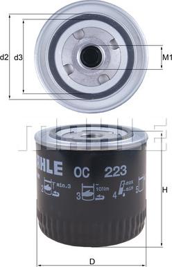 MAHLE OC 223 - Oil Filter autospares.lv