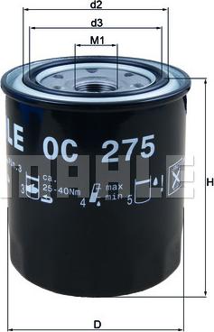 MAHLE OC 275 - Oil Filter autospares.lv