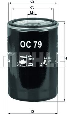 MAHLE OC 79 - Oil Filter autospares.lv