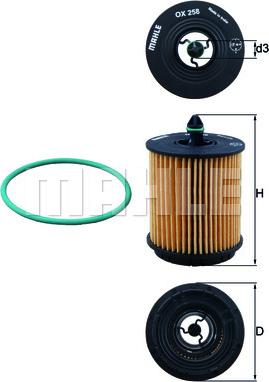 MAHLE OX 258D - Oil Filter autospares.lv