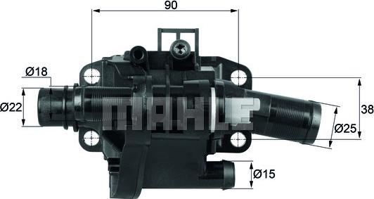 MAHLE TH 41 83 - Coolant thermostat / housing autospares.lv