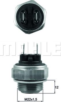 MAHLE TSW 62 - Temperature Switch, radiator / air conditioner fan autospares.lv