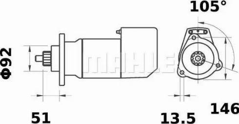 MAHLE MS 579 - Starter autospares.lv