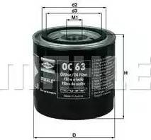 MAHLE OC 63 - Oil Filter autospares.lv