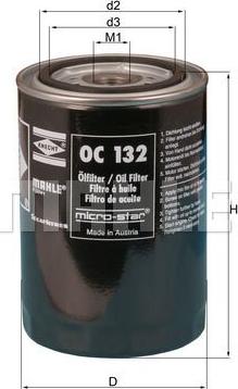 MAHLE OC 132 - Oil Filter autospares.lv