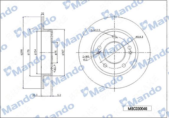 Mando MBC030046 - Brake Disc autospares.lv