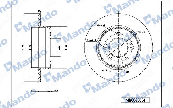 Mando MBC030054 - Brake Disc autospares.lv