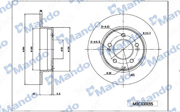 Mando MBC030055 - Brake Disc autospares.lv