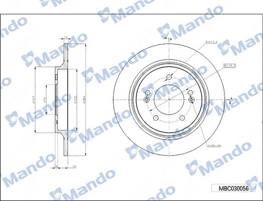 Mando MBC030056 - Brake Disc autospares.lv