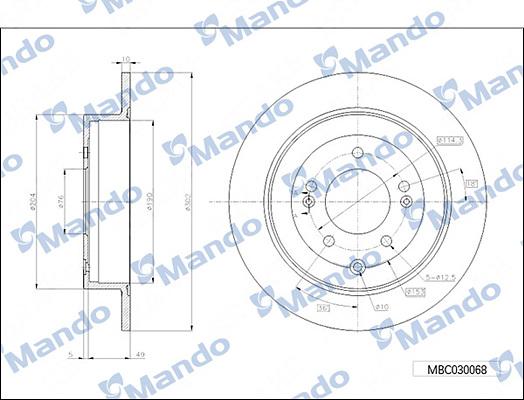 Mando MBC030068 - Brake Disc autospares.lv