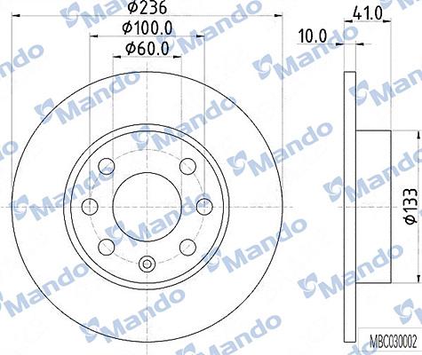 Mando MBC030002 - Brake Disc autospares.lv