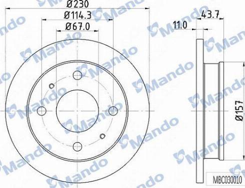 Mando MBC030010 - Brake Disc autospares.lv