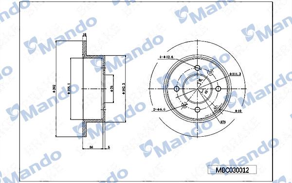 Mando MBC030012 - Brake Disc autospares.lv