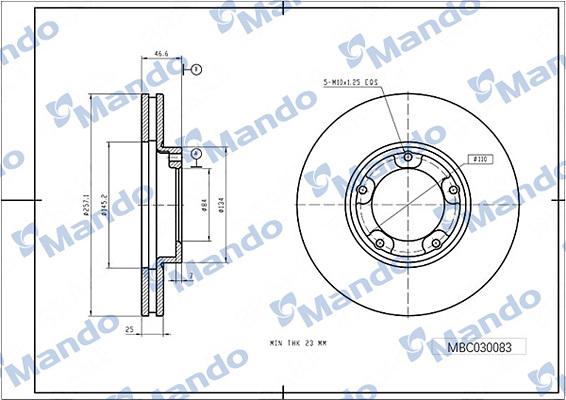 Mando MBC030083 - Brake Disc autospares.lv