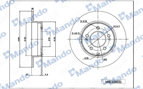 Mando MBC030031 - Brake Disc autospares.lv