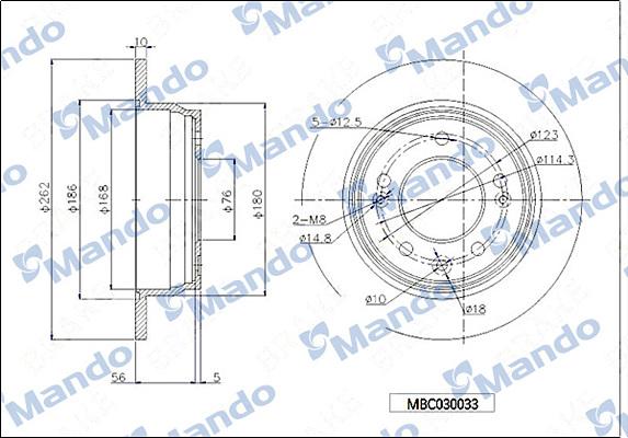 Mando MBC030033 - Brake Disc autospares.lv