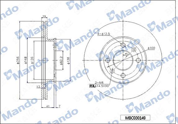 Mando MBC030149 - Brake Disc autospares.lv