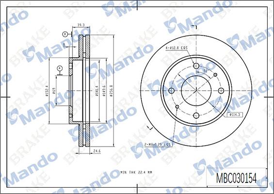 Mando MBC030154 - Brake Disc autospares.lv