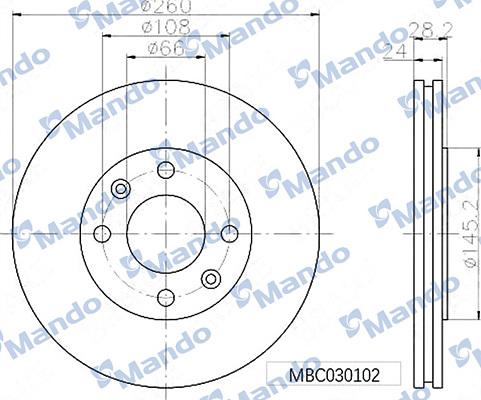 Mando MBC030102 - Brake Disc autospares.lv