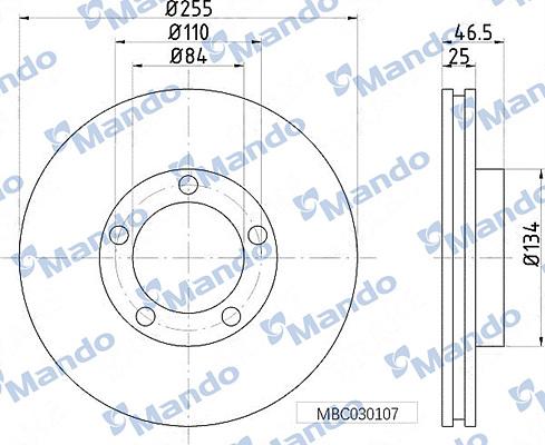 Mando MBC030107 - Brake Disc autospares.lv