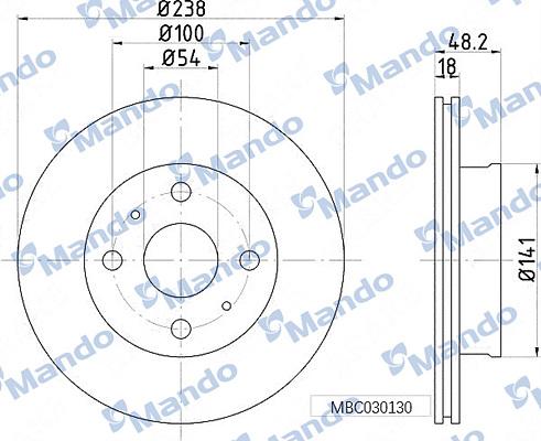 Mando MBC030130 - Brake Disc autospares.lv