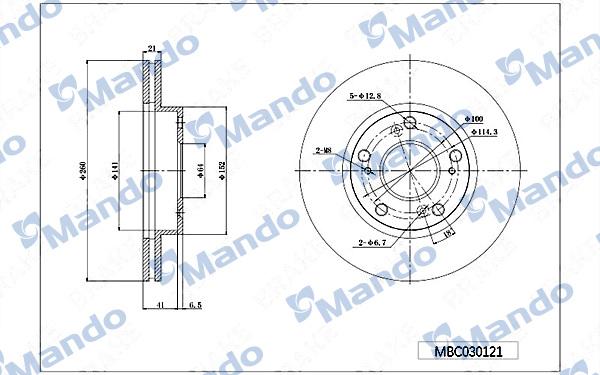 Mando MBC030121 - Brake Disc autospares.lv