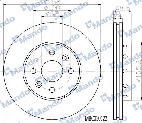 Mando MBC030122 - Brake Disc autospares.lv