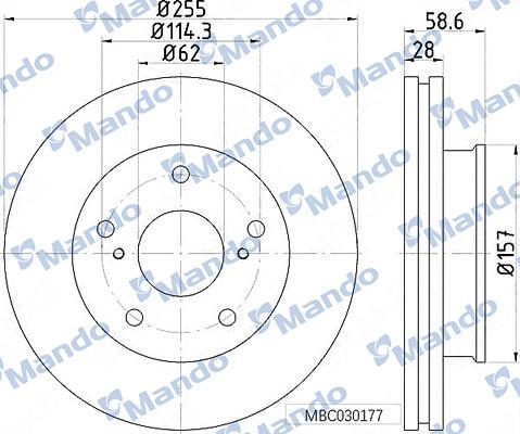 Mando MBC030177 - Brake Disc autospares.lv