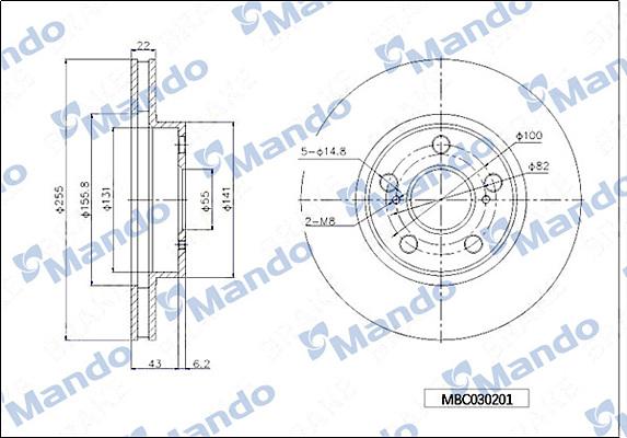 Mando MBC030201 - Brake Disc autospares.lv