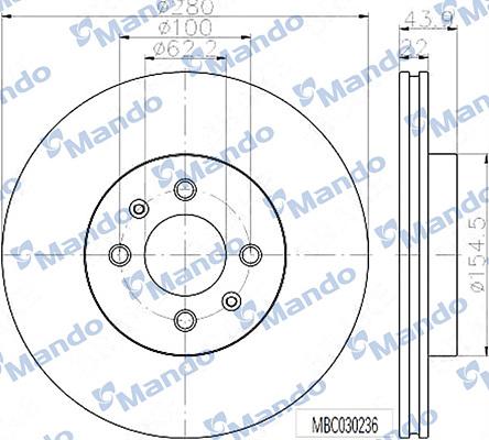 Mando MBC030236 - Brake Disc autospares.lv