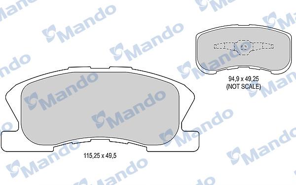 Mando MBF015490 - Brake Pad Set, disc brake autospares.lv