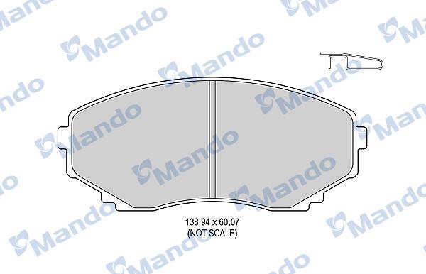 Mando MBF015626 - Brake Pad Set, disc brake autospares.lv