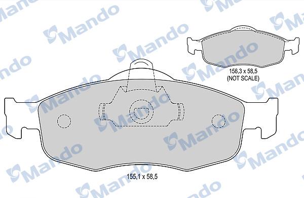 Mando MBF015098 - Brake Pad Set, disc brake autospares.lv