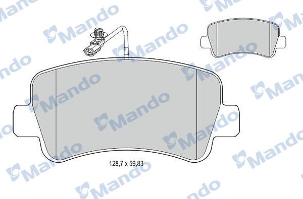 Mando MBF015044 - Brake Pad Set, disc brake autospares.lv