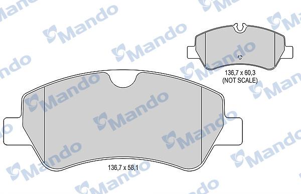 Mando MBF015045 - Brake Pad Set, disc brake autospares.lv