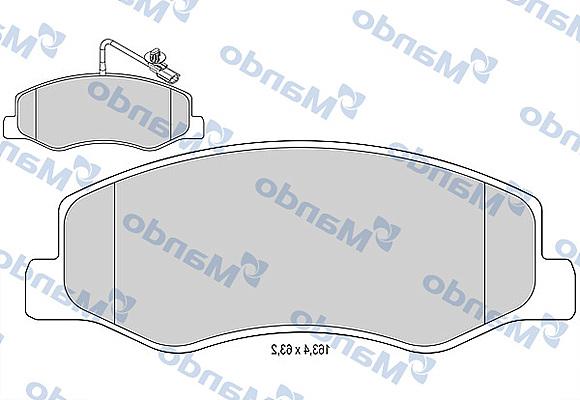 Mando MBF015043 - Brake Pad Set, disc brake autospares.lv