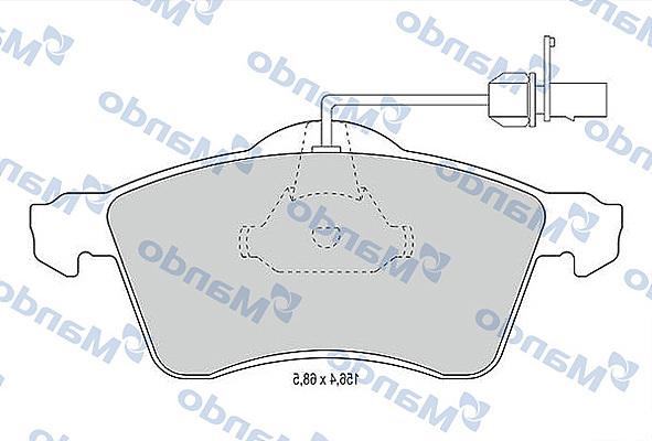 Mando MBF015022 - Brake Pad Set, disc brake autospares.lv